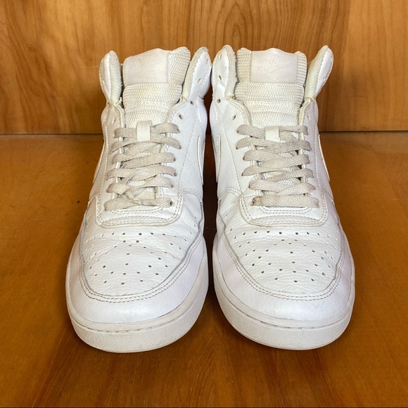 Mens 9 Nike Court Vision Mid Triple White SEF0856 - Picture 2 of 9